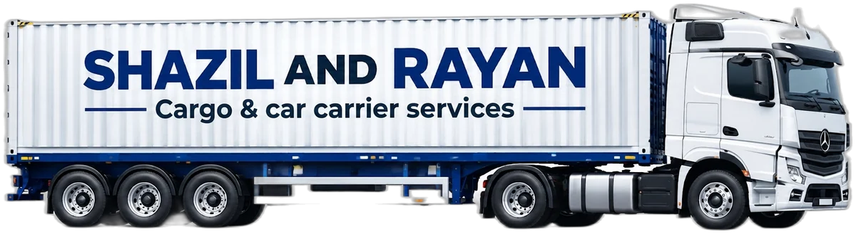 Shazil and Rayan container truck